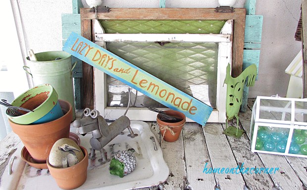 lazy days and lemonade wooden sign vignette