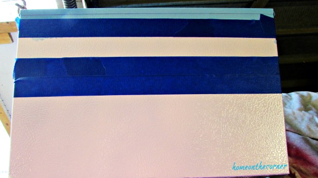 metal box painter tape spray paint stripes