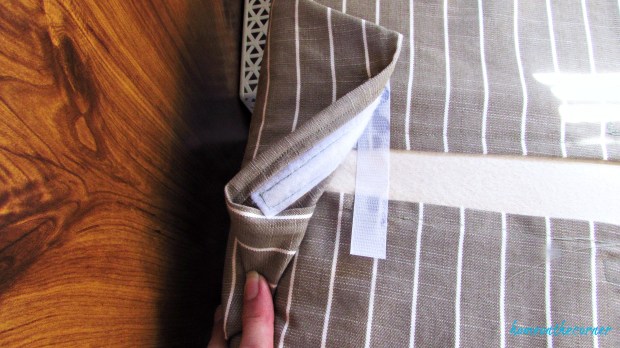 rv makeover striped cushion cover with velcro closure