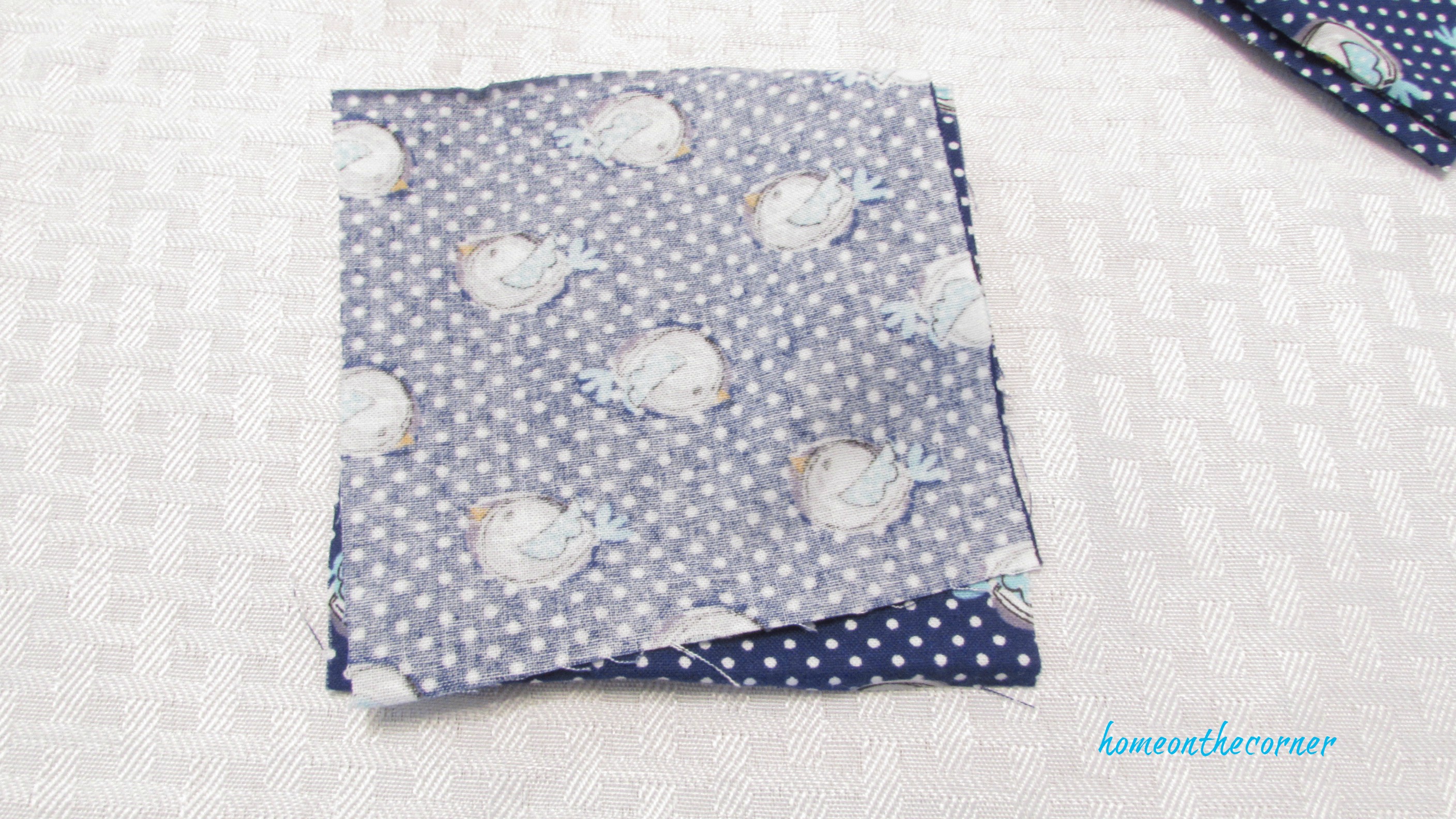 hand warmer square right sides together