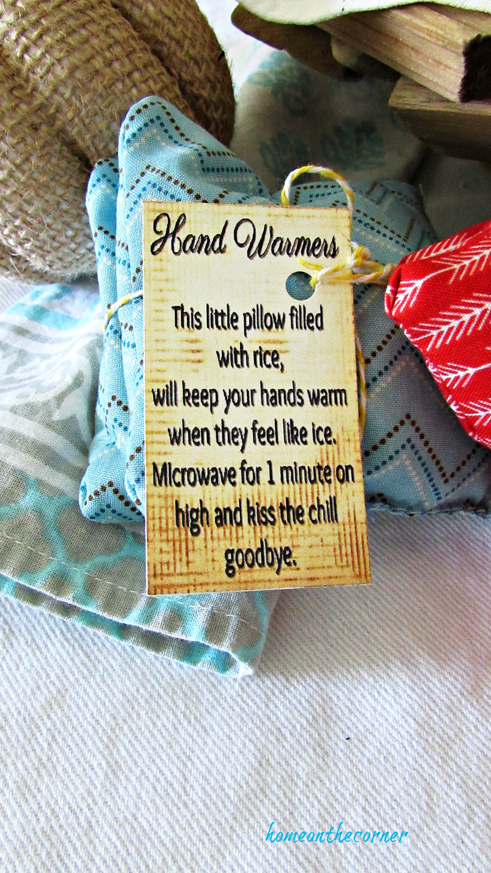 hand warmers rice tag