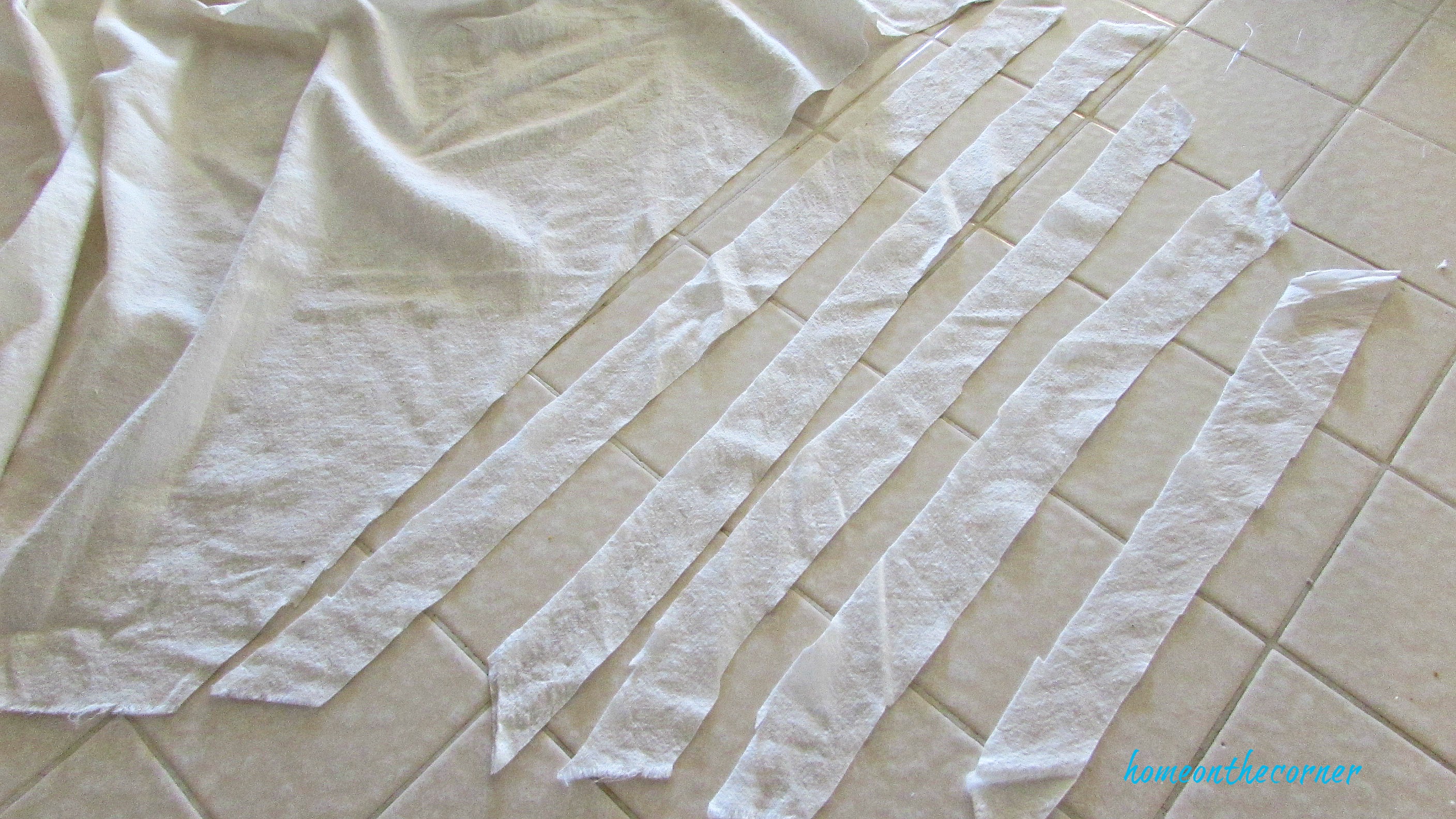 christmas wreath muslin strips