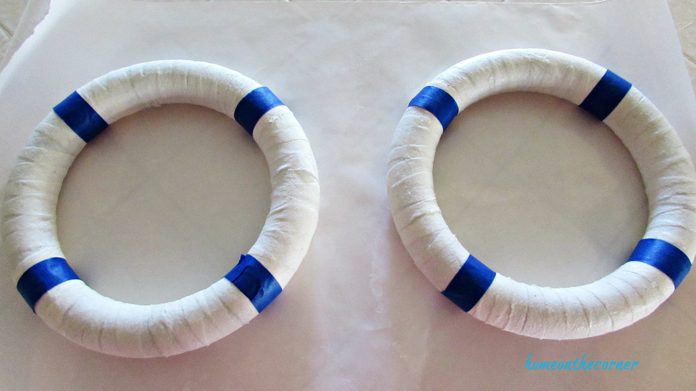 christmas wreath muslin wrap painters tape