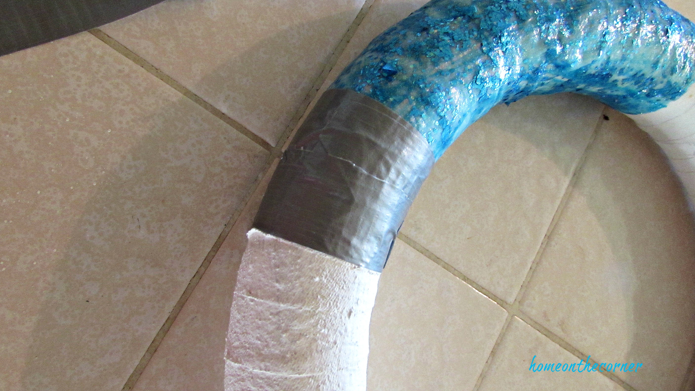 christmas wreath with silver duct tape