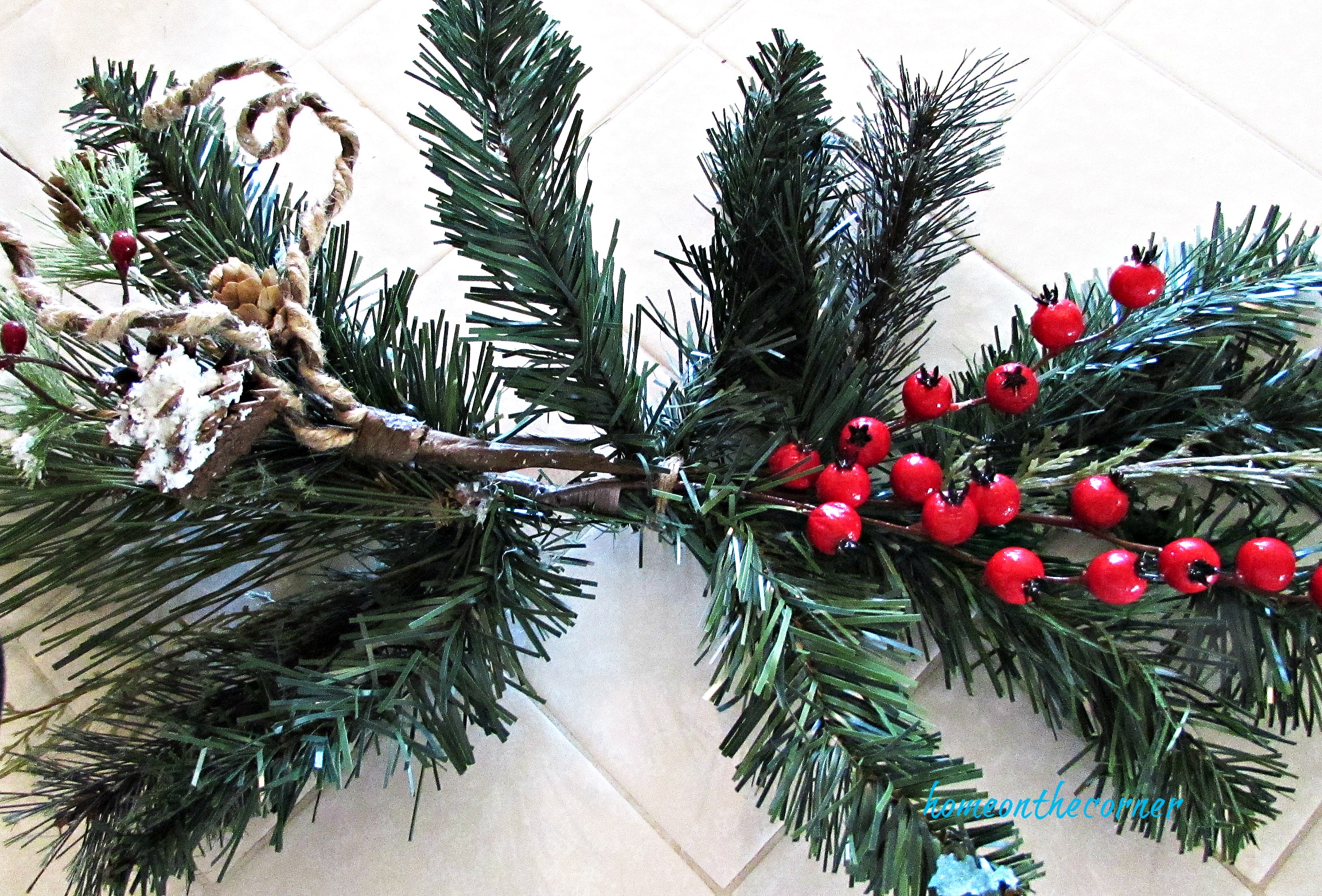 Chritmas wreath buoy greens and berries