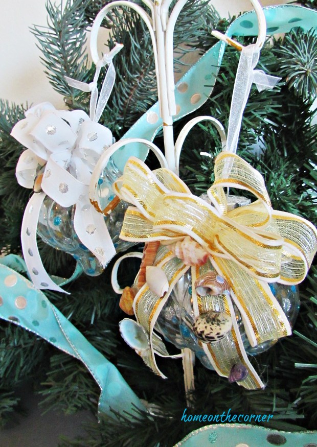 turquoise ornament gold, silver seashells