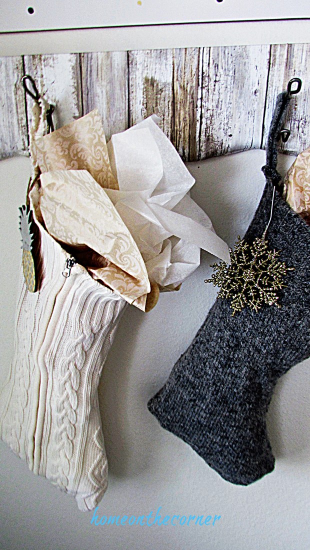 Christmas entryway stockings
