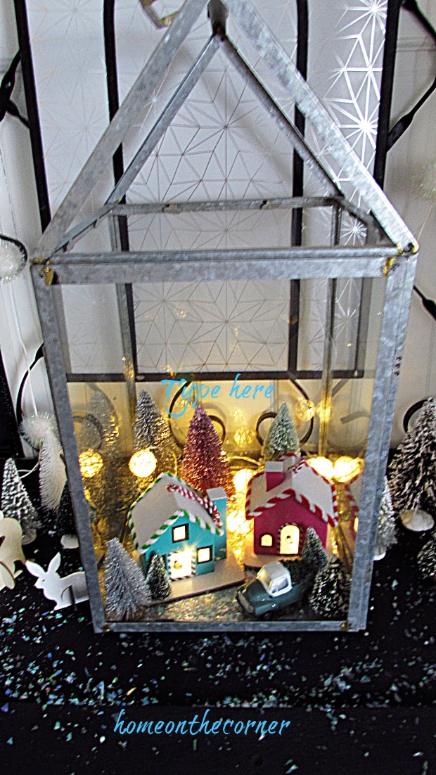 Christmas Entryway terranium lights