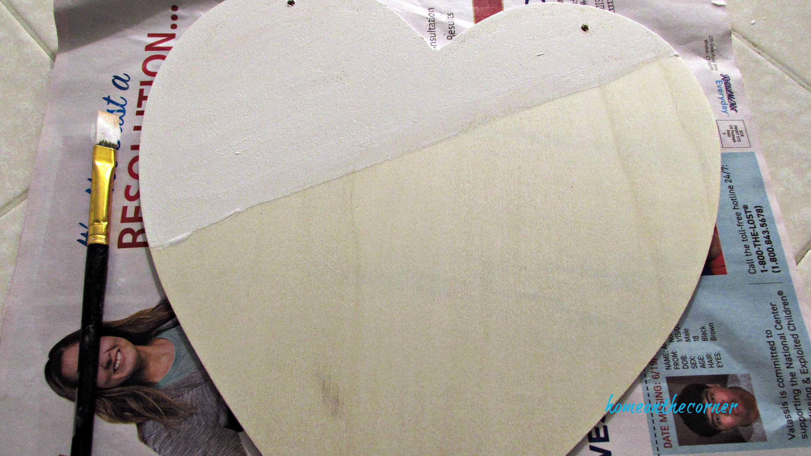 painted heart white ombre'