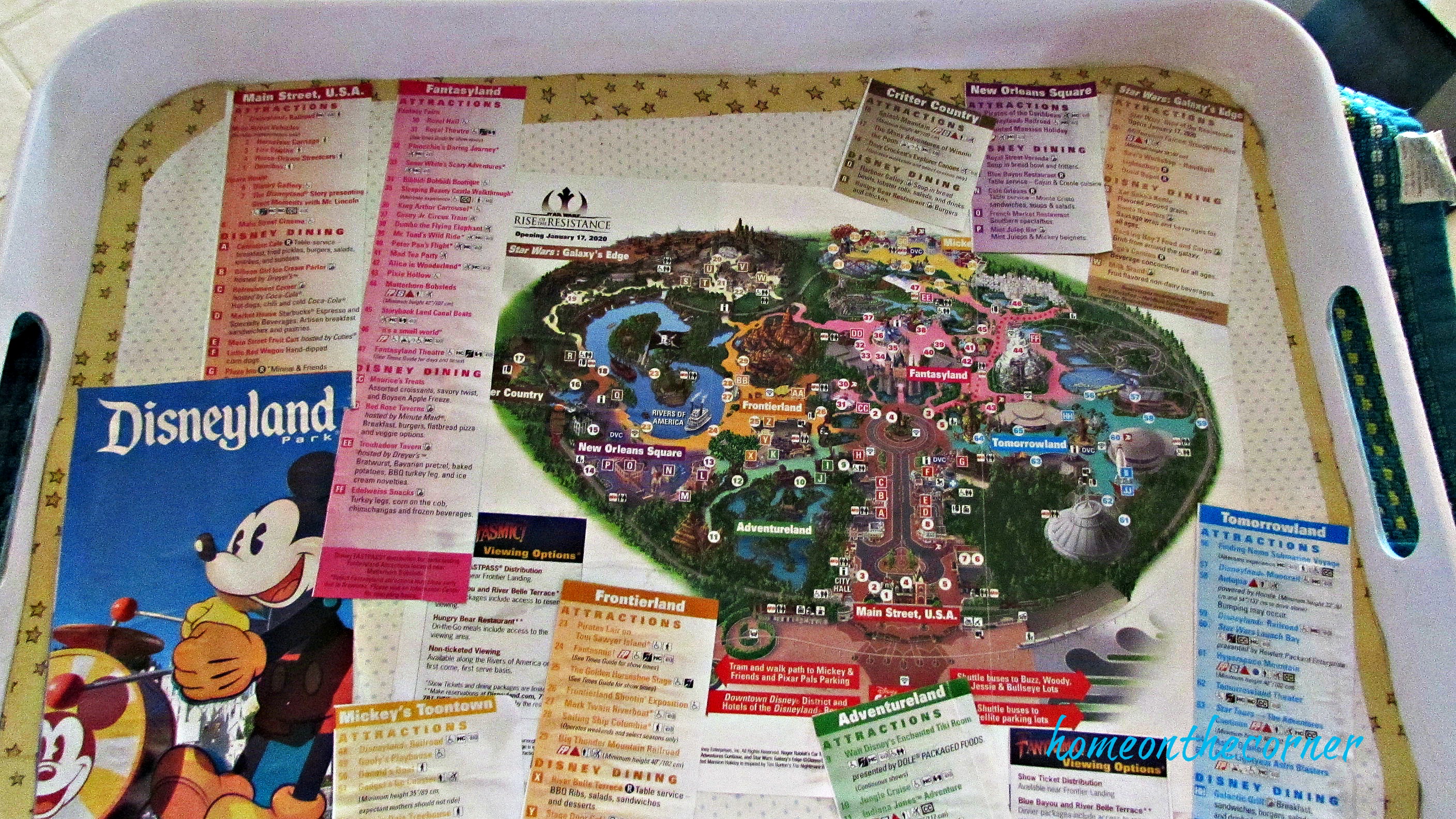 Decoupaged Disneyland Map Tray – HOME ON THE CORNER
