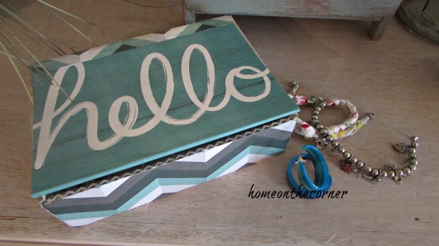 cigar box turquoise and grey